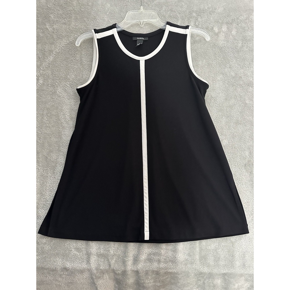Alfani Top Womens Size Small Black Sleeveless Round Neck Soft Casual
